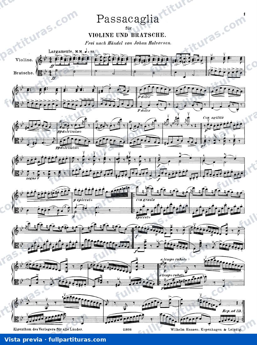 Passacaglia for Violin and Viola — preview