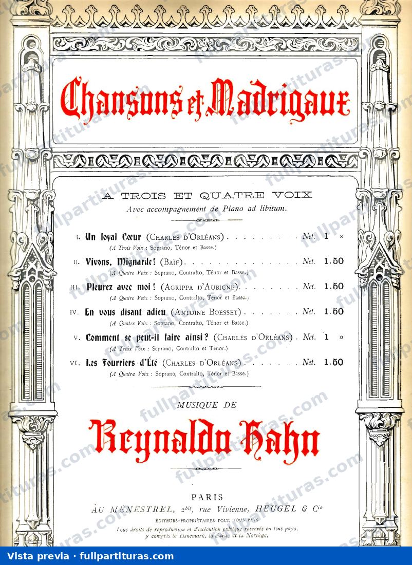 Chansons et madrigaux — preview