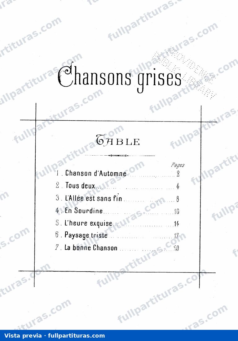 7 Chanson grises — preview