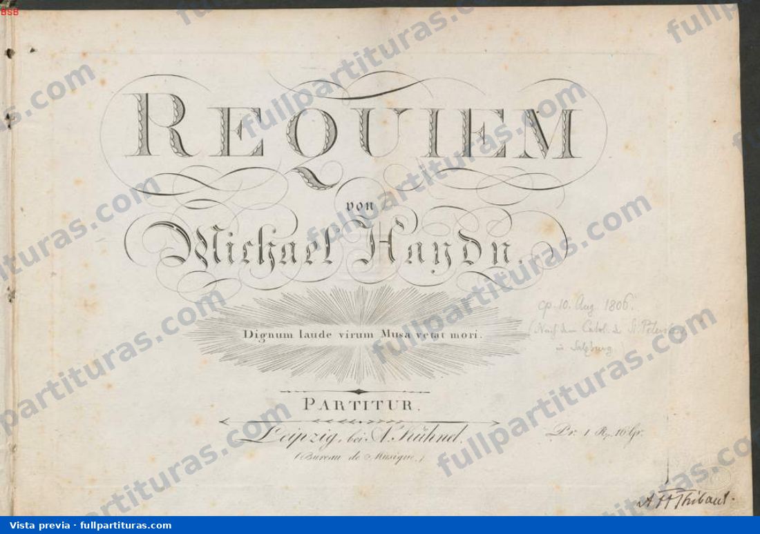Requiem in B-flat major, MH 838 — preview