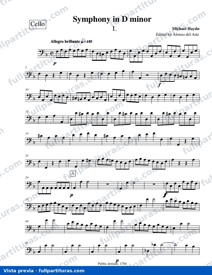 String Quintet in C major, MH 187: Violonchello — preview