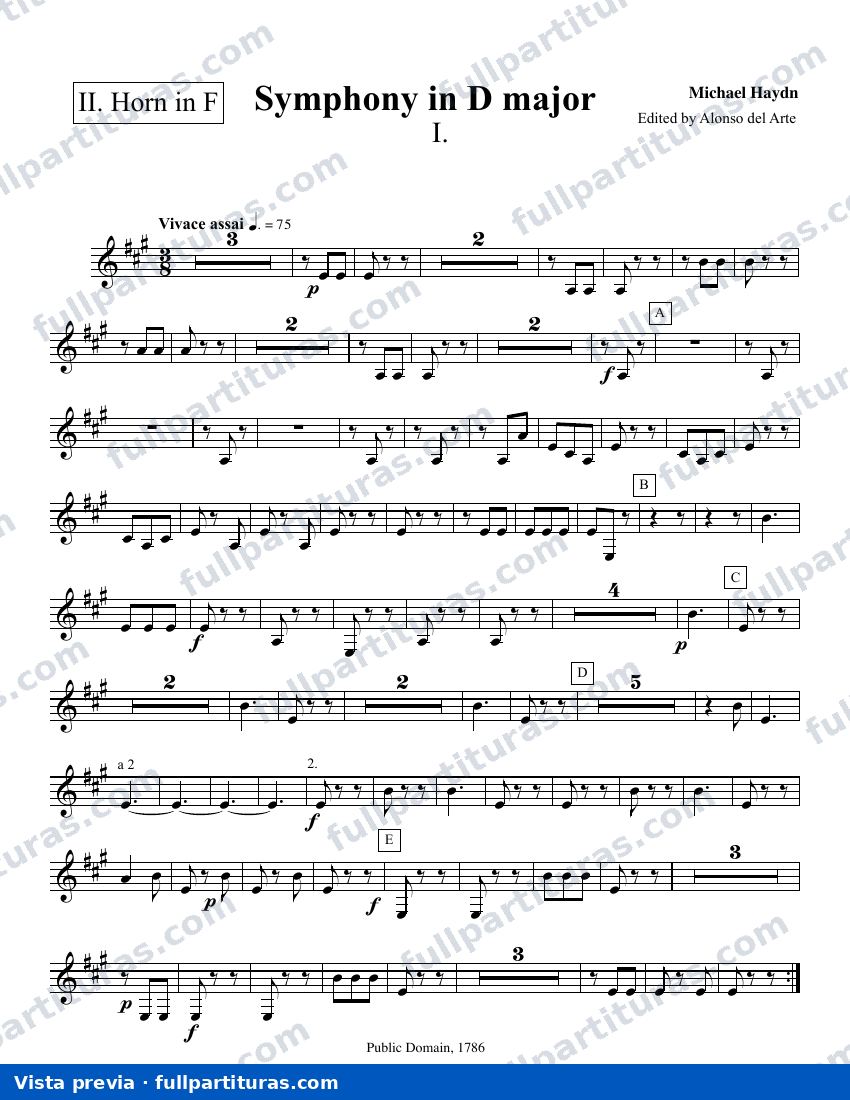 Symphony No.32, MH 420: Trompa 2 — preview