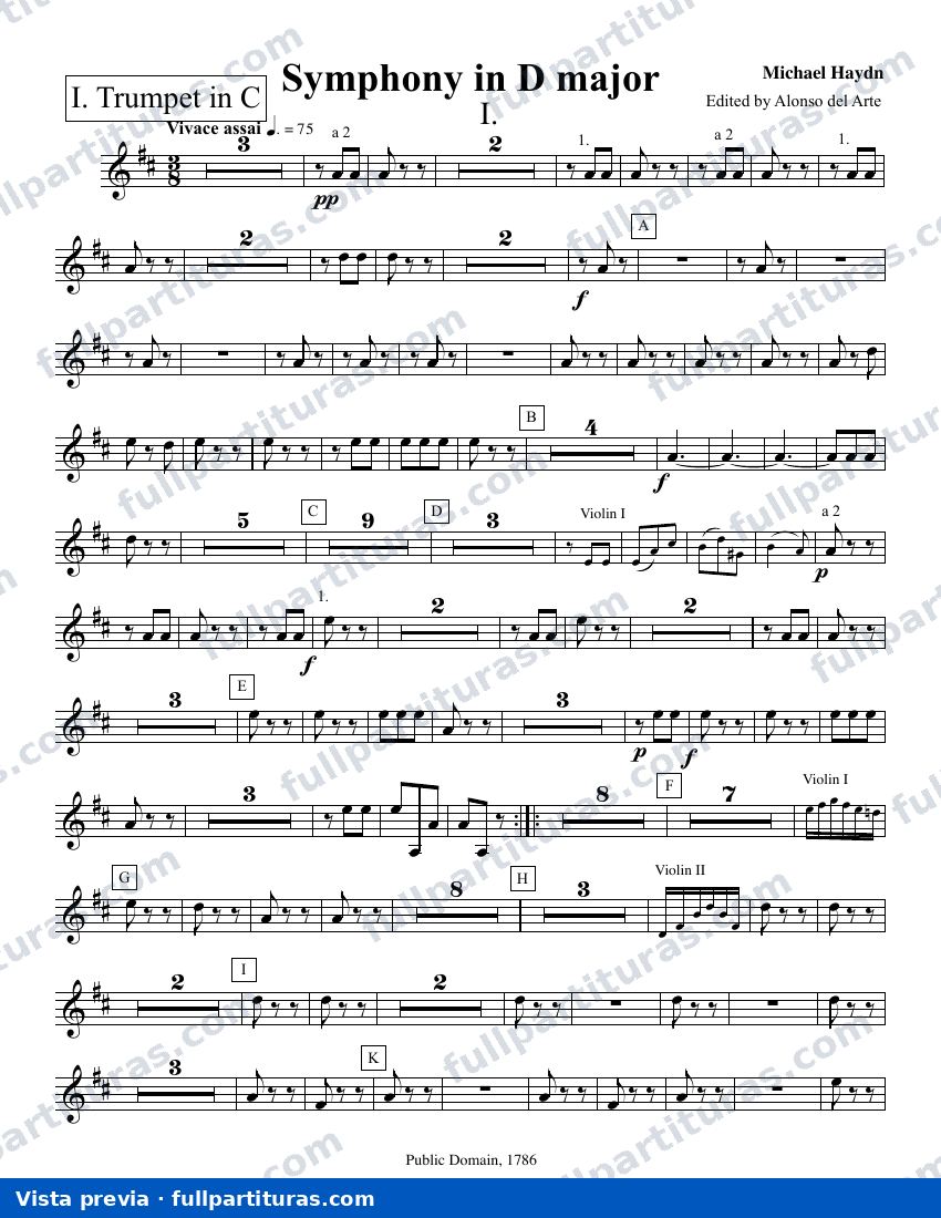 Symphony No.32, MH 420: Trompeta 1 — preview