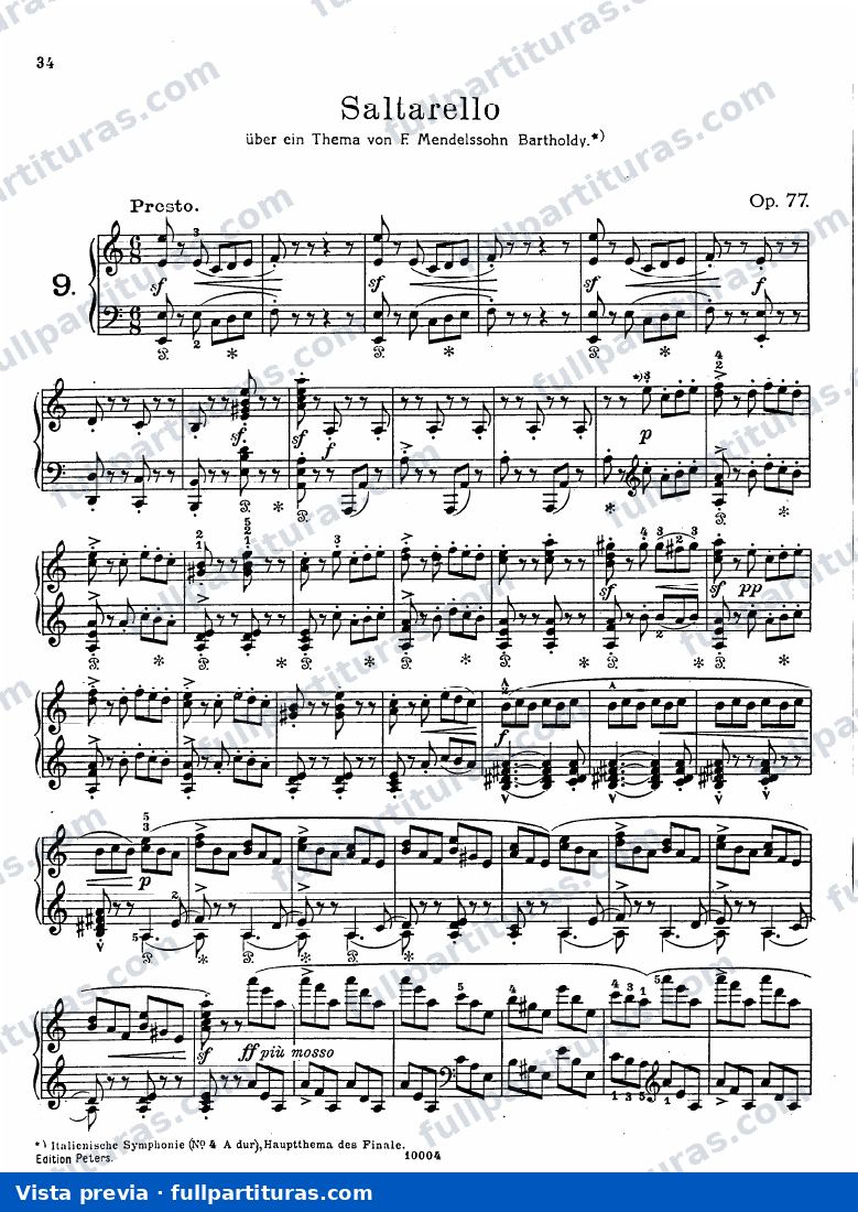 Saltarello op 77 sobre un tema de Mendelssohn — preview