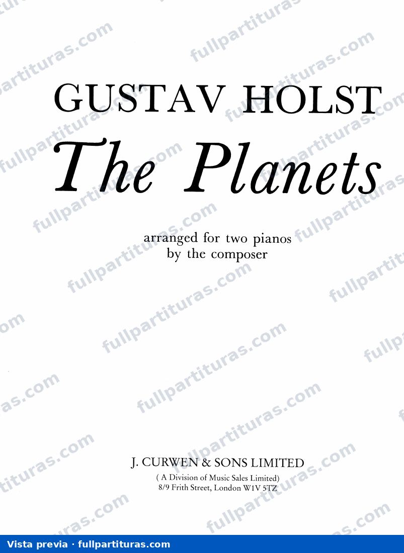 Los Planetas (versión del autor para dos pianos) — preview