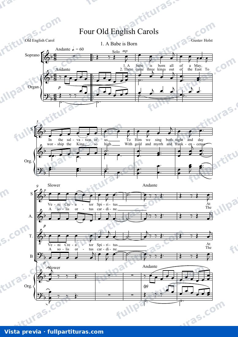 Cuatro antiguos cantos ingleses — preview