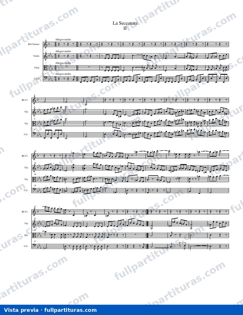 Cuarteto para Clarinete en Si b: Segundo movimiento — preview