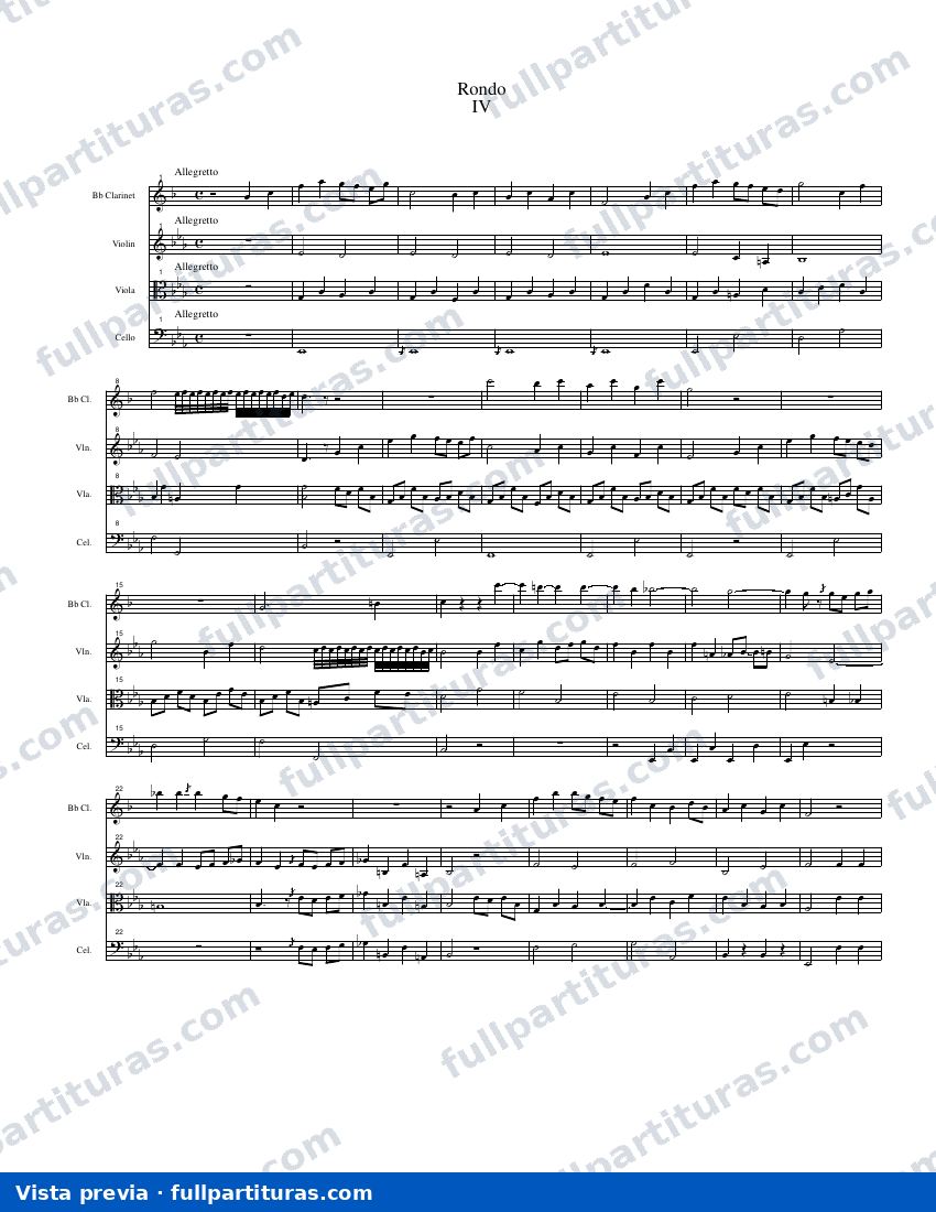 Cuarteto para Clarinete en Si b: Cuarto movimiento — preview