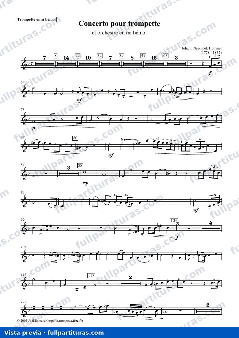 Concierto para Trompeta y Orquesta en Mib: Trompeta en Sib — preview