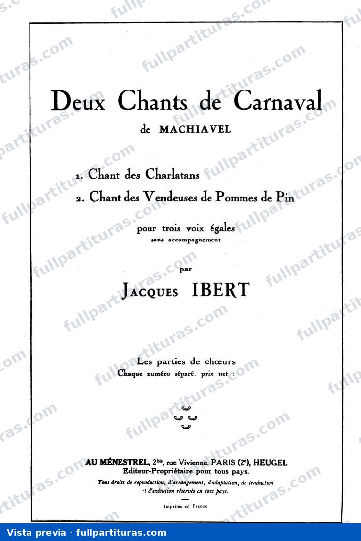 2 Chants de carnaval — preview