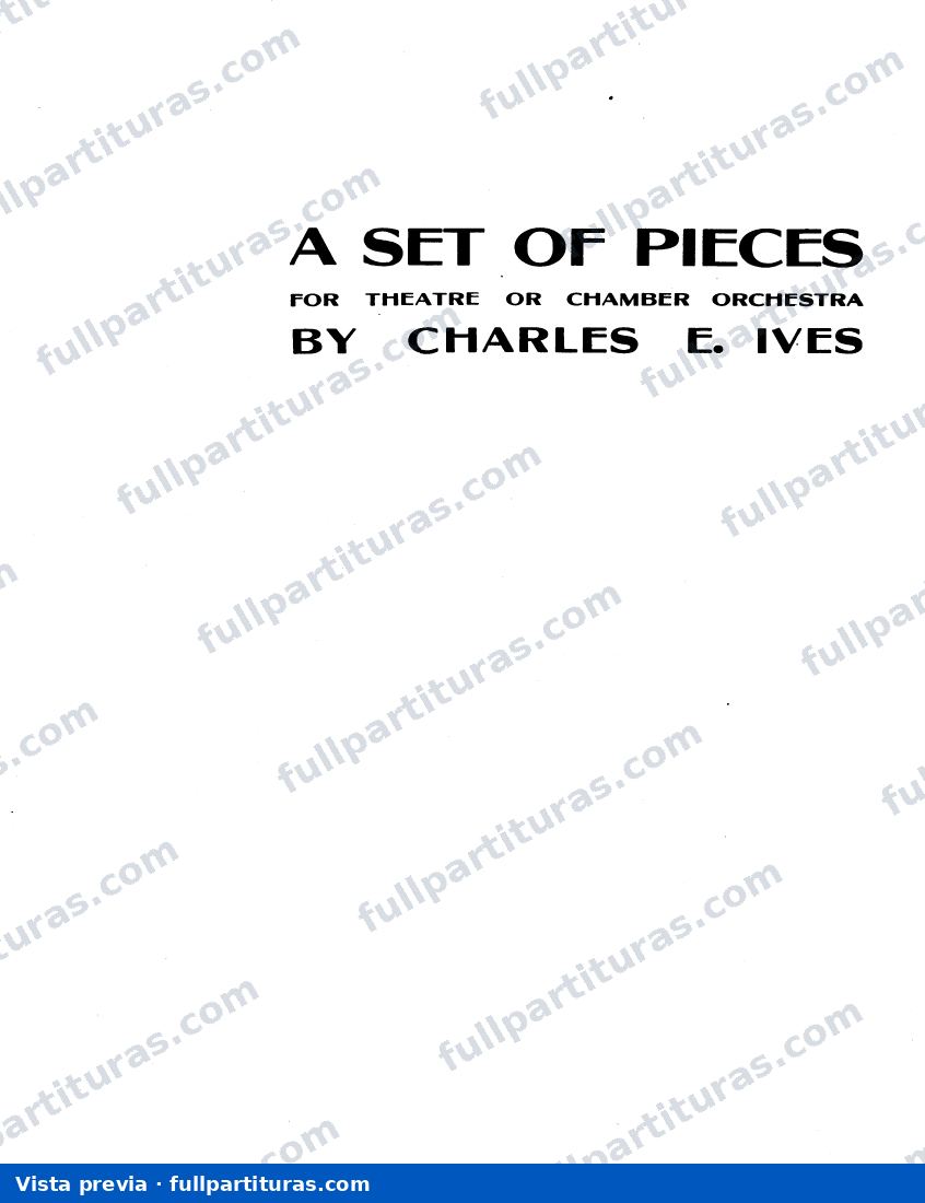A Set of Pieces for Theatre or Chamber Orchestra — Vorschau