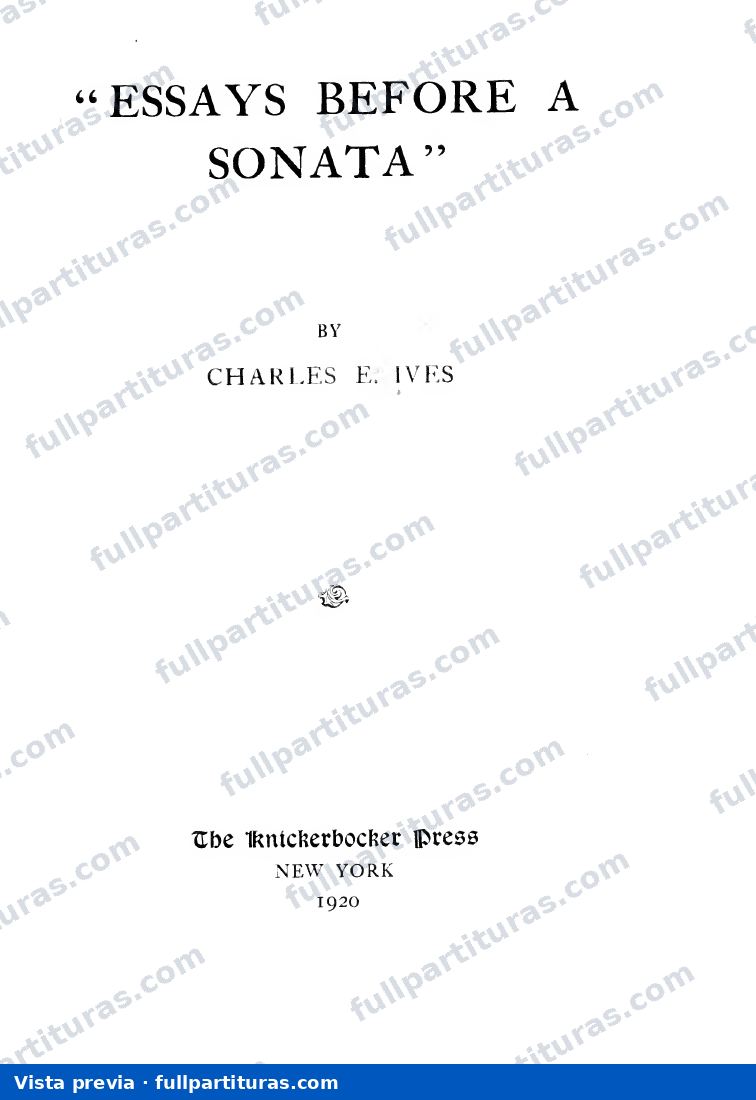 Essays Before a Sonata — preview