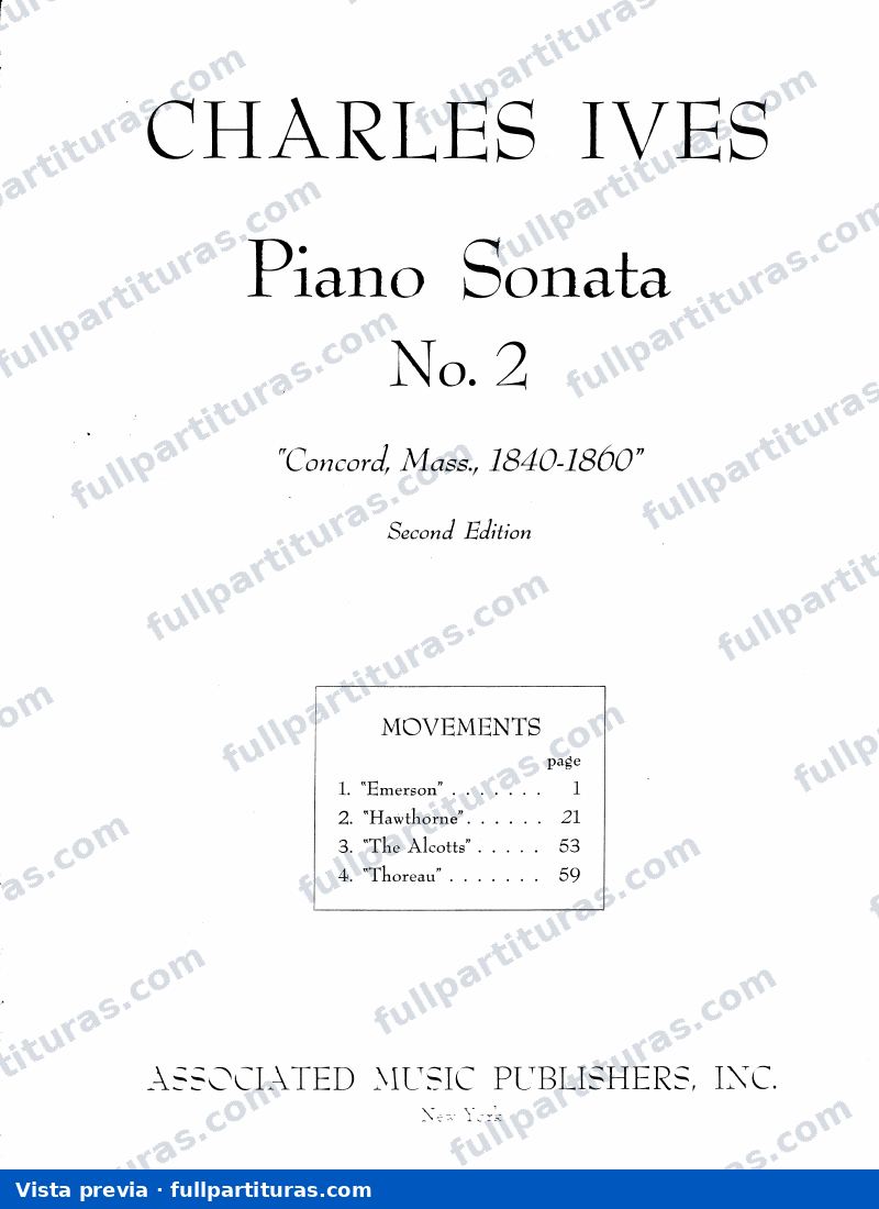Piano Sonata No. 2-Concord Mass — preview