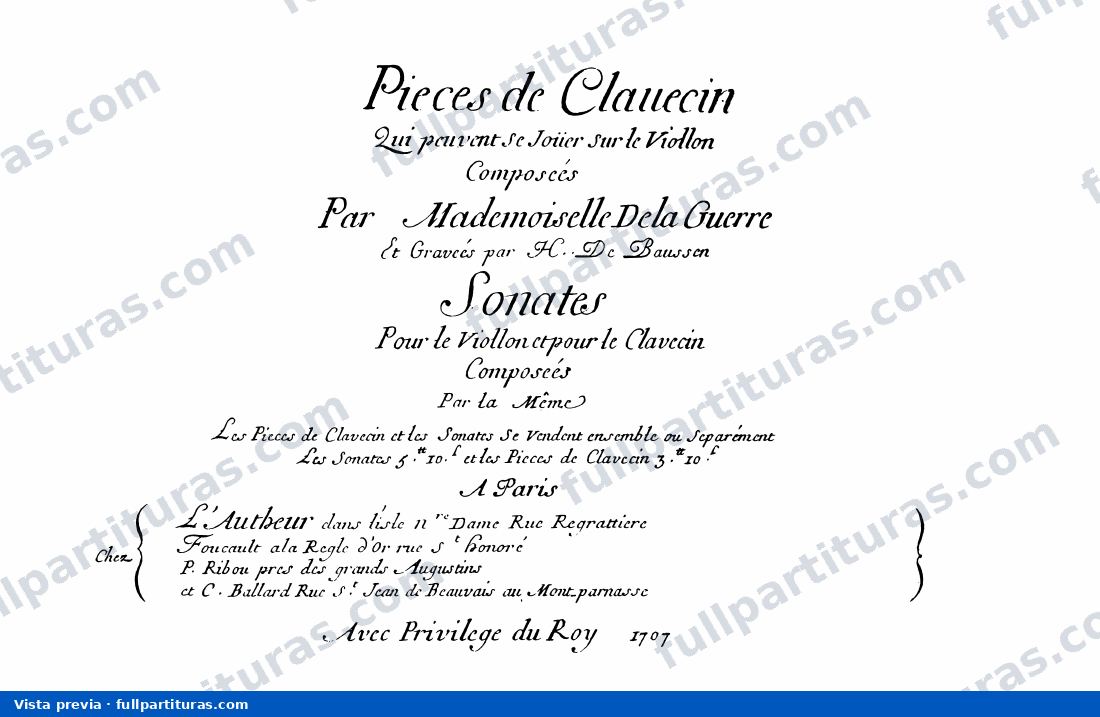 Pièces de clavecin, 1707 — preview