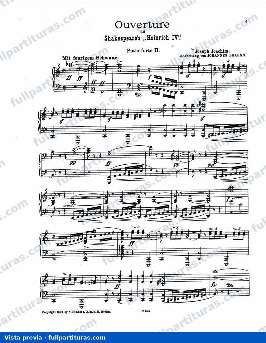 Overture to Henry IV, Op.7 — vista previa