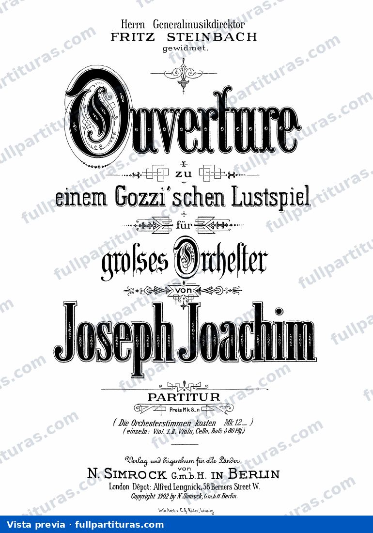 Ouvertüre zu einem Gozzi'schen Lustspiel, Op.8 — preview
