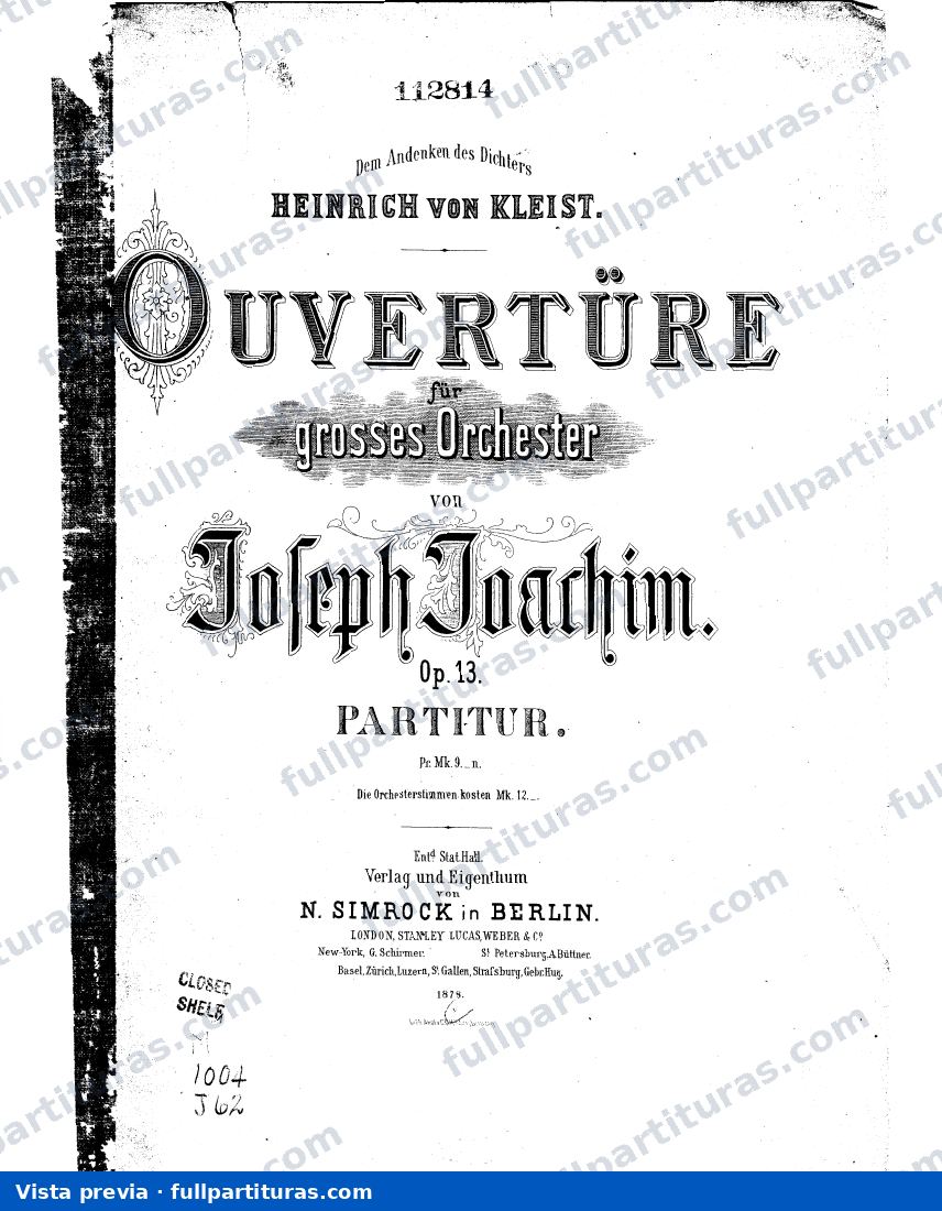Elegiac Overture 'In Memoriam Heinrich von Kleist', Op.13 — preview