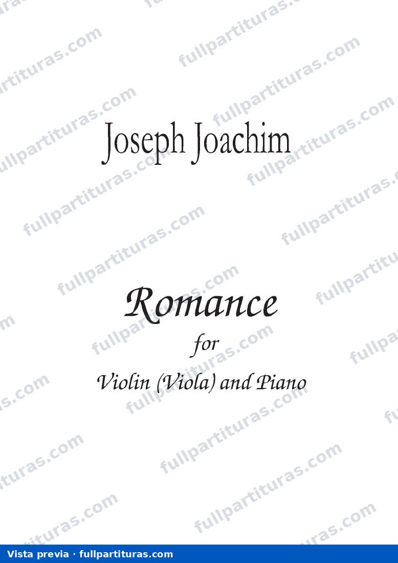 Romance for Violin (o viola) and Piano — Vorschau