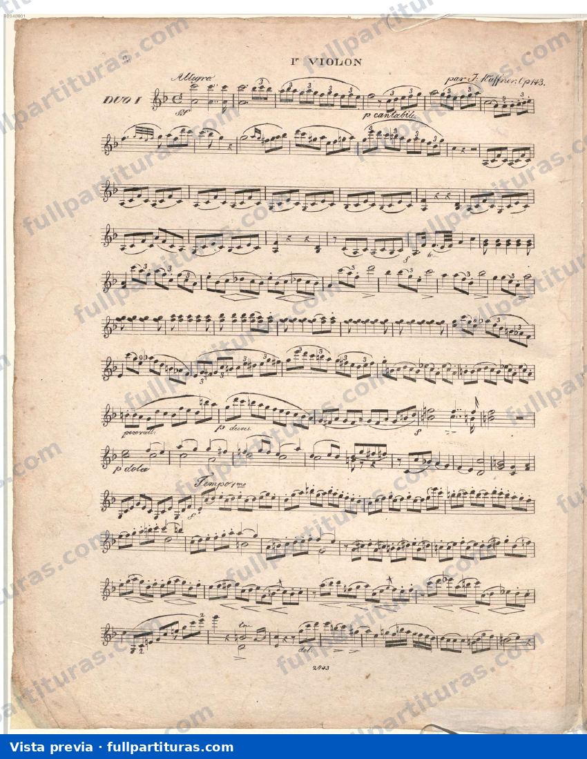 3 Duos for 2 Violins, Op.143: Violìn I — preview