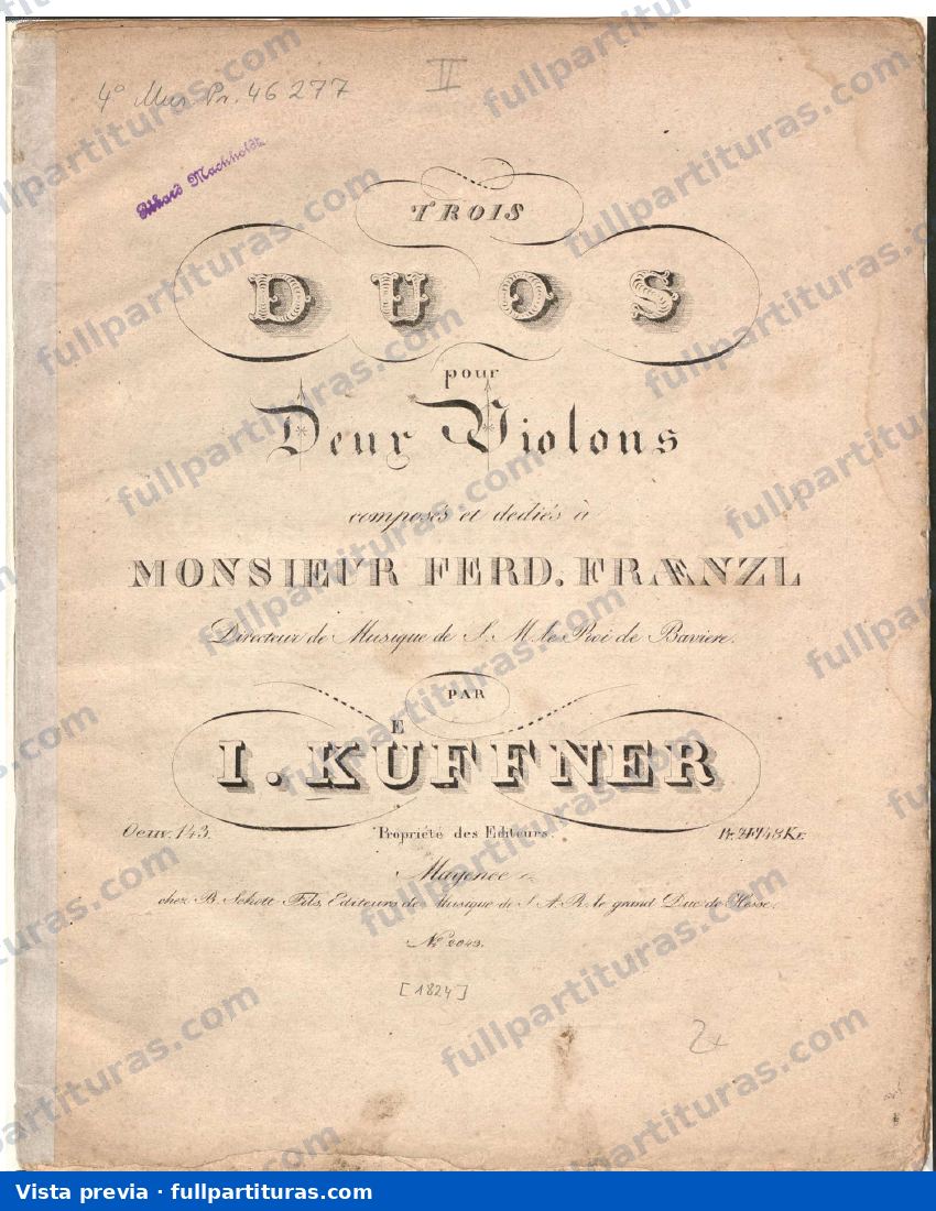 3 Duos for 2 Violins, Op.143: Violín II — preview