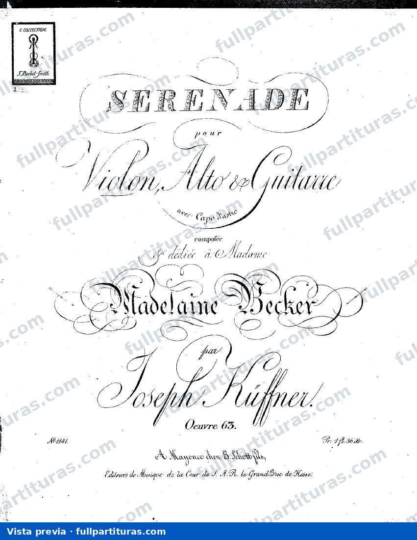 Serenade for Violin, Viola and Guitar, Op.63 — preview