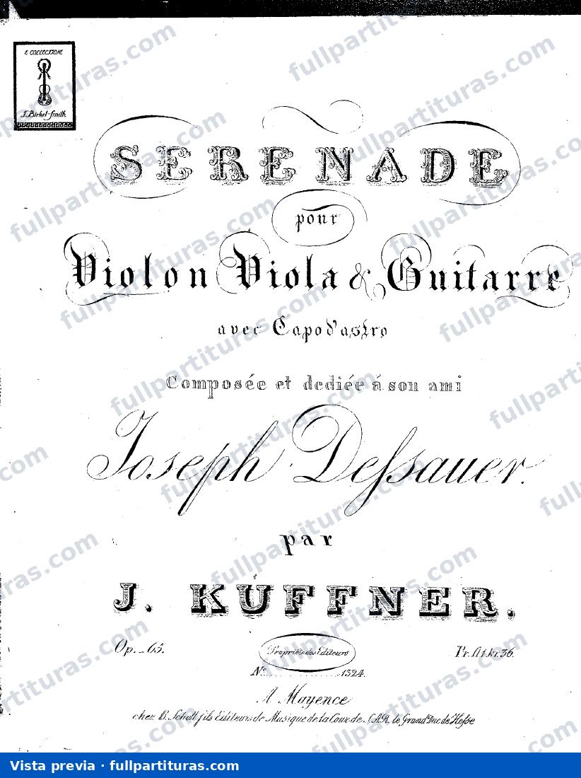 Serenade for Violin, Viola and Guitar, Op.65 — preview