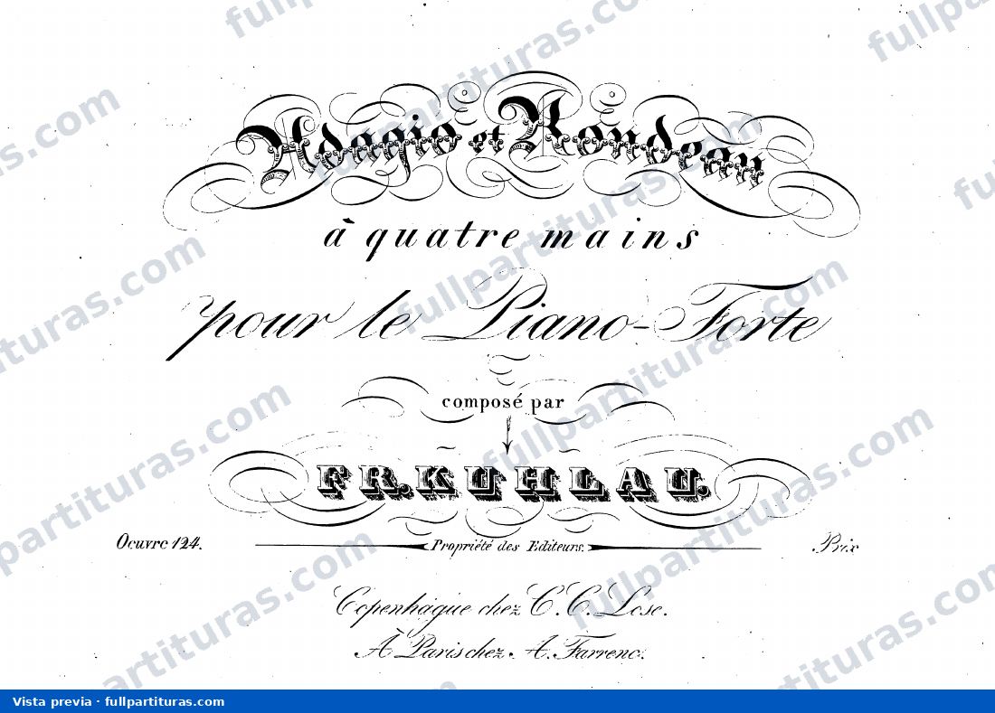Adagio y Rondo para Piano 4manos Op.124 — vista previa
