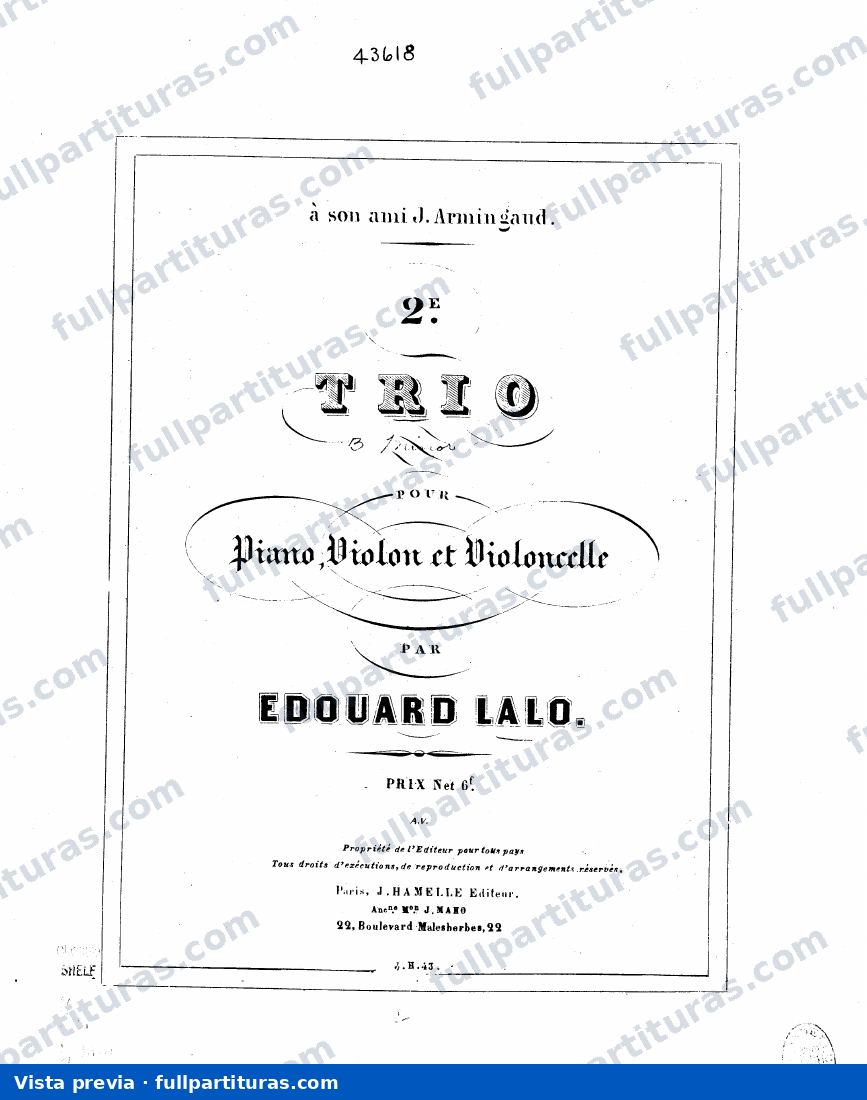Trío para piano, violín y violoncello — preview