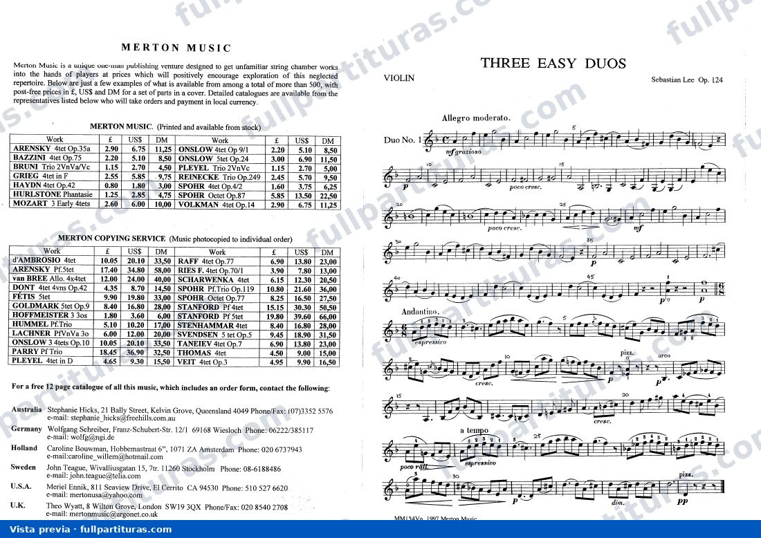 3 Duos faciles, Op.124 — preview