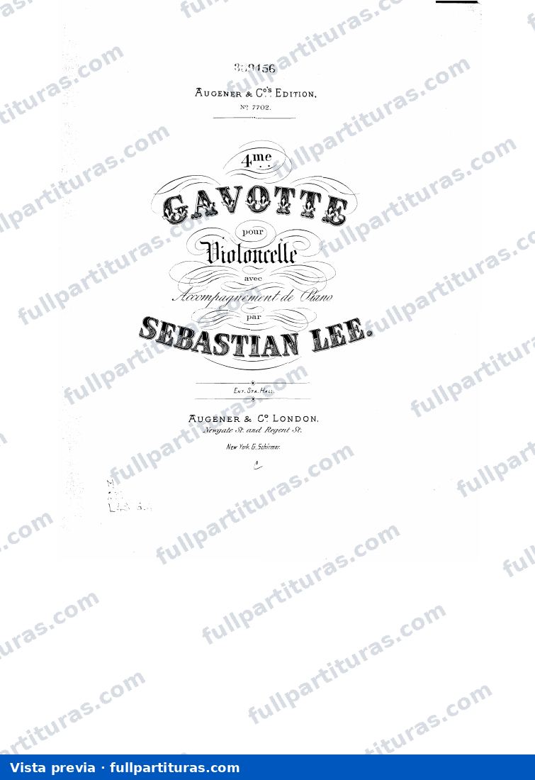 Gavotte No.4 para Cello y Piano, Op.117 — preview
