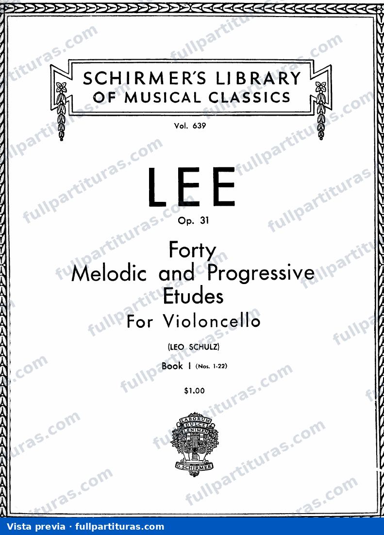 40 Melodic Progressive Exercises para Cello, Op.31 — preview