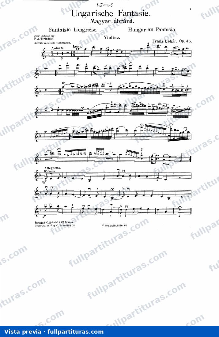 Parte del violín — vista previa