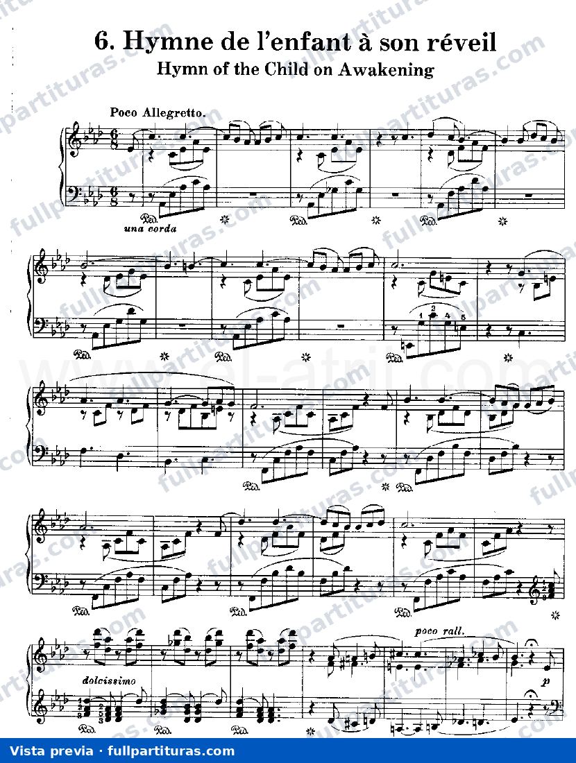 Armonías Poéticas y Religiosas: Nº 6 Hymne de l'enfant à son réveil — vista previa