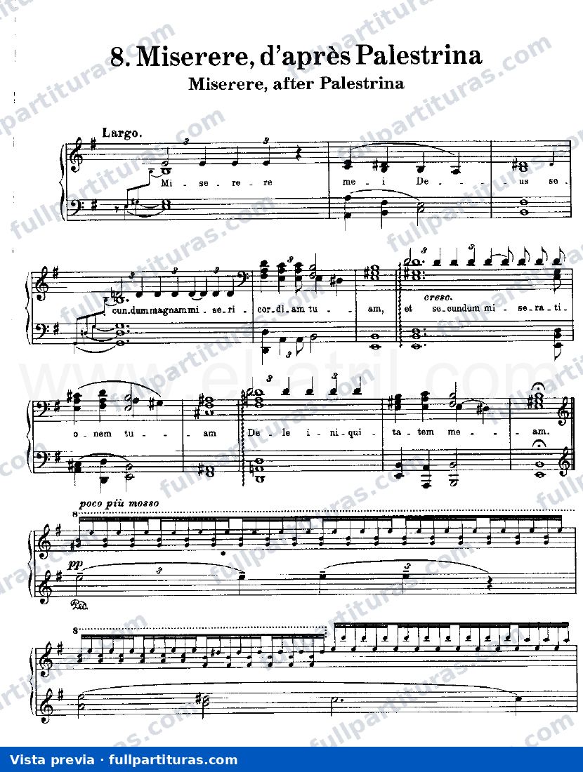 Nº 8 Miserere d'après Palestrina — preview