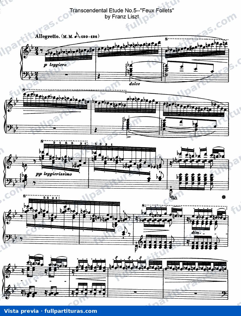 Estudios Trascendentales: Etudes d'execution transcendante No 5 (Feux Follets) — preview