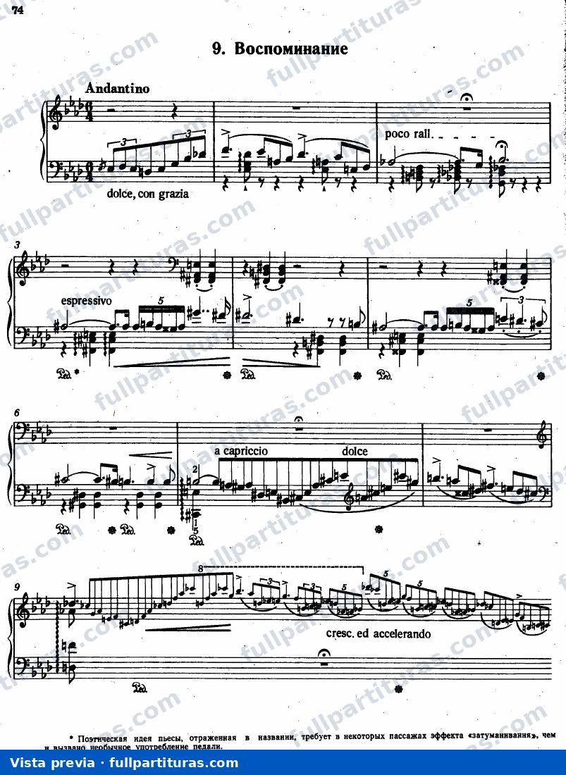 Etudes d'execution transcendante No 9 (Ricordanza) — preview
