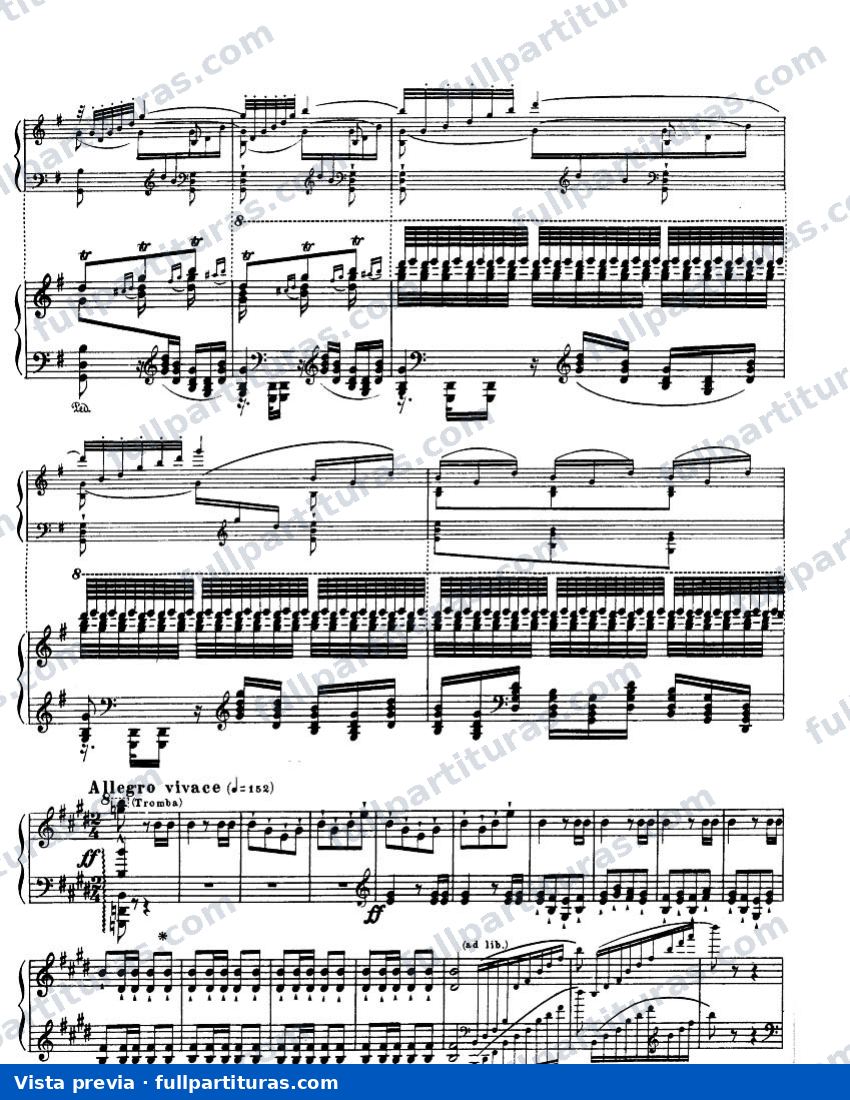 Transcripciones de Óperas: Allegro vivace de la "Overtura de Guillermo Tell" — vista previa
