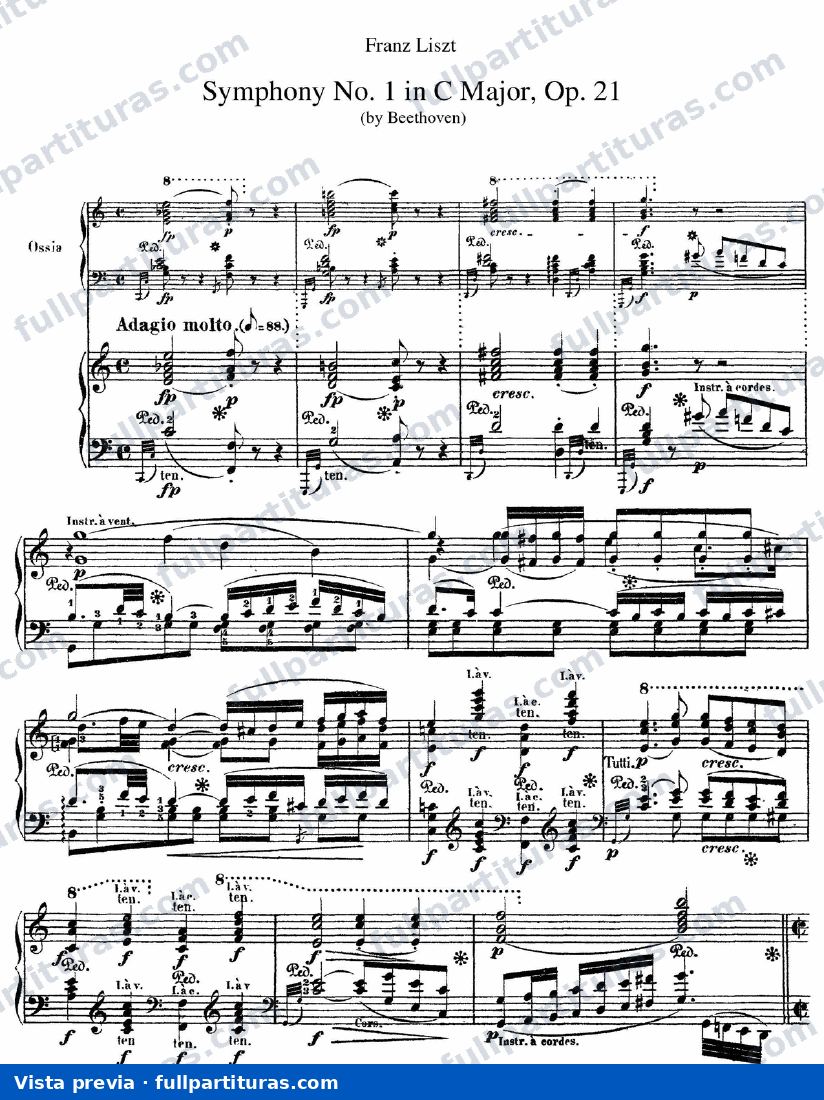 Beethoven: 1ª Sinfonía de Beethoven Transcripción para piano — Vorschau