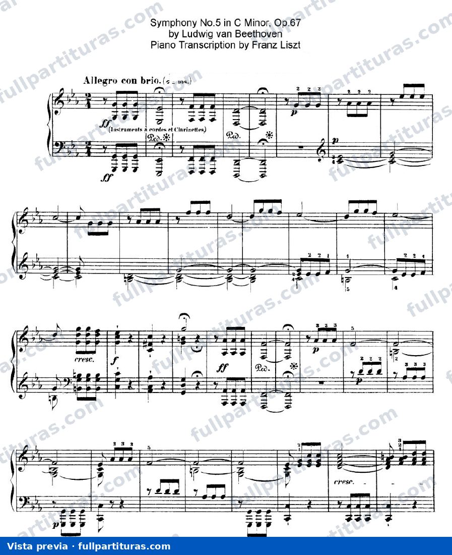 Beethoven: 5ª Sinfonía de Beethoven transcripción para piano — Vorschau
