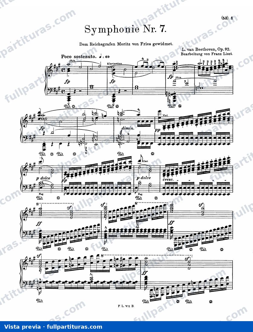Beethoven: 7ª Sinfonía de Beethoven transcripción para piano — Vorschau