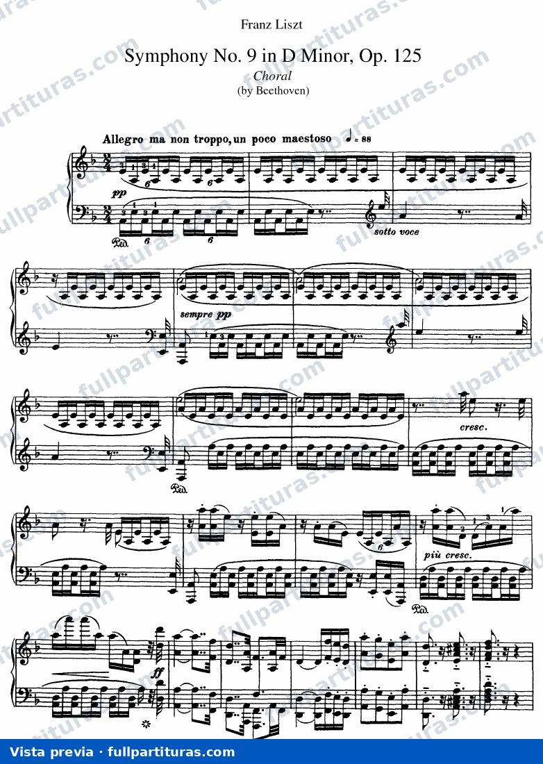 9ª Sinfonía de Beethoven transcripción para piano — preview