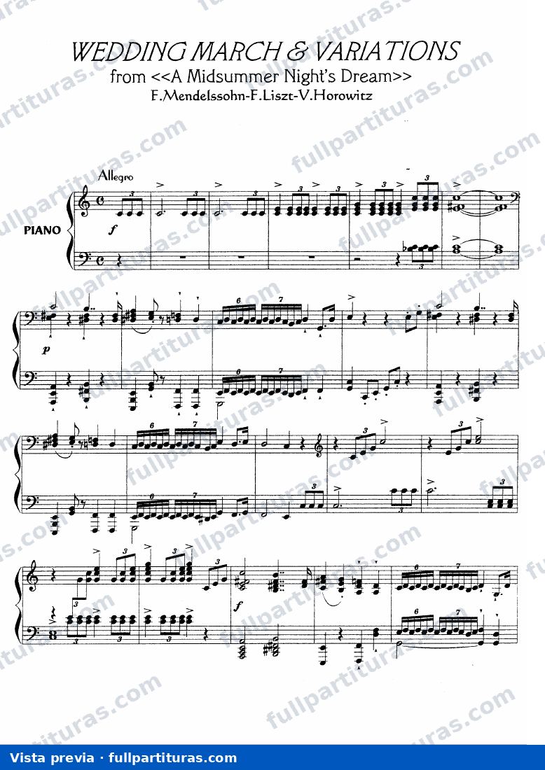 Mendelssohn: Marcha Nupcial con variaciones (Horowitz) — preview