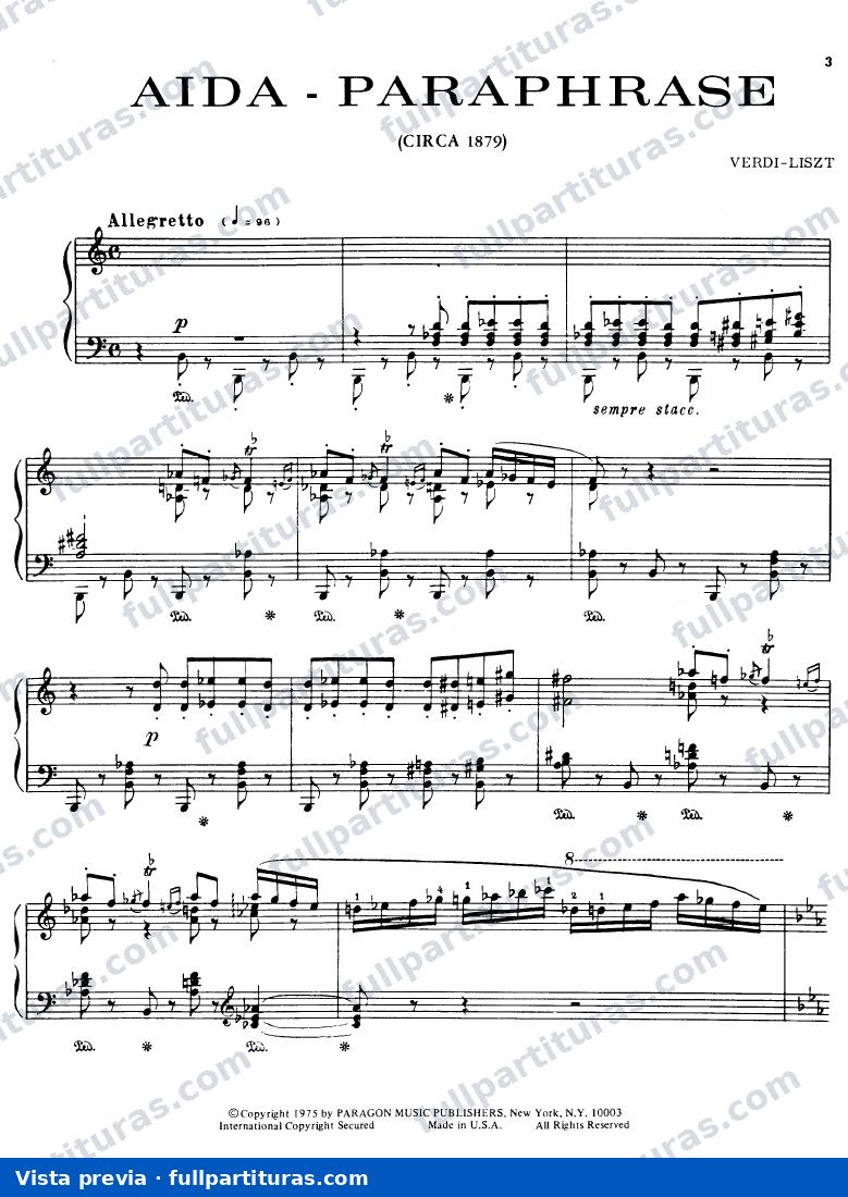 Obras varias: Paráfrasis de Concierto sobre Aida de Verdi — preview