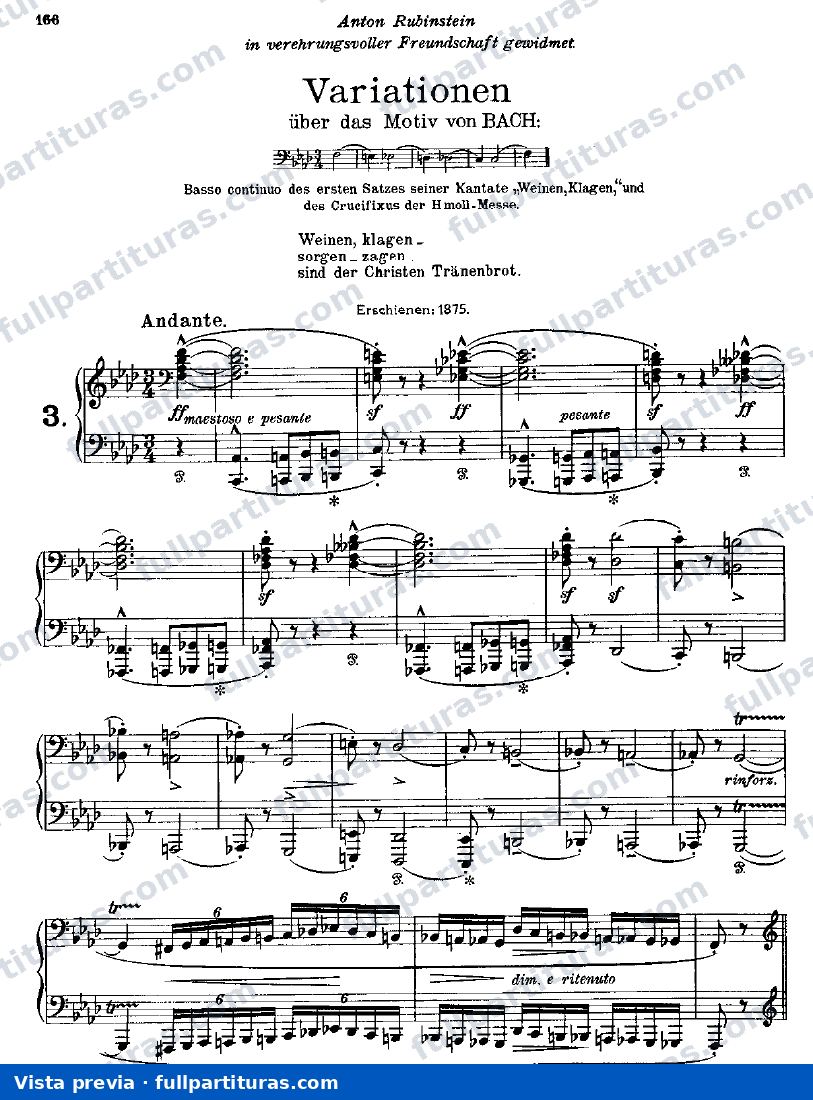 Obras varias: Variaciones sobre el nombre de Bach — preview