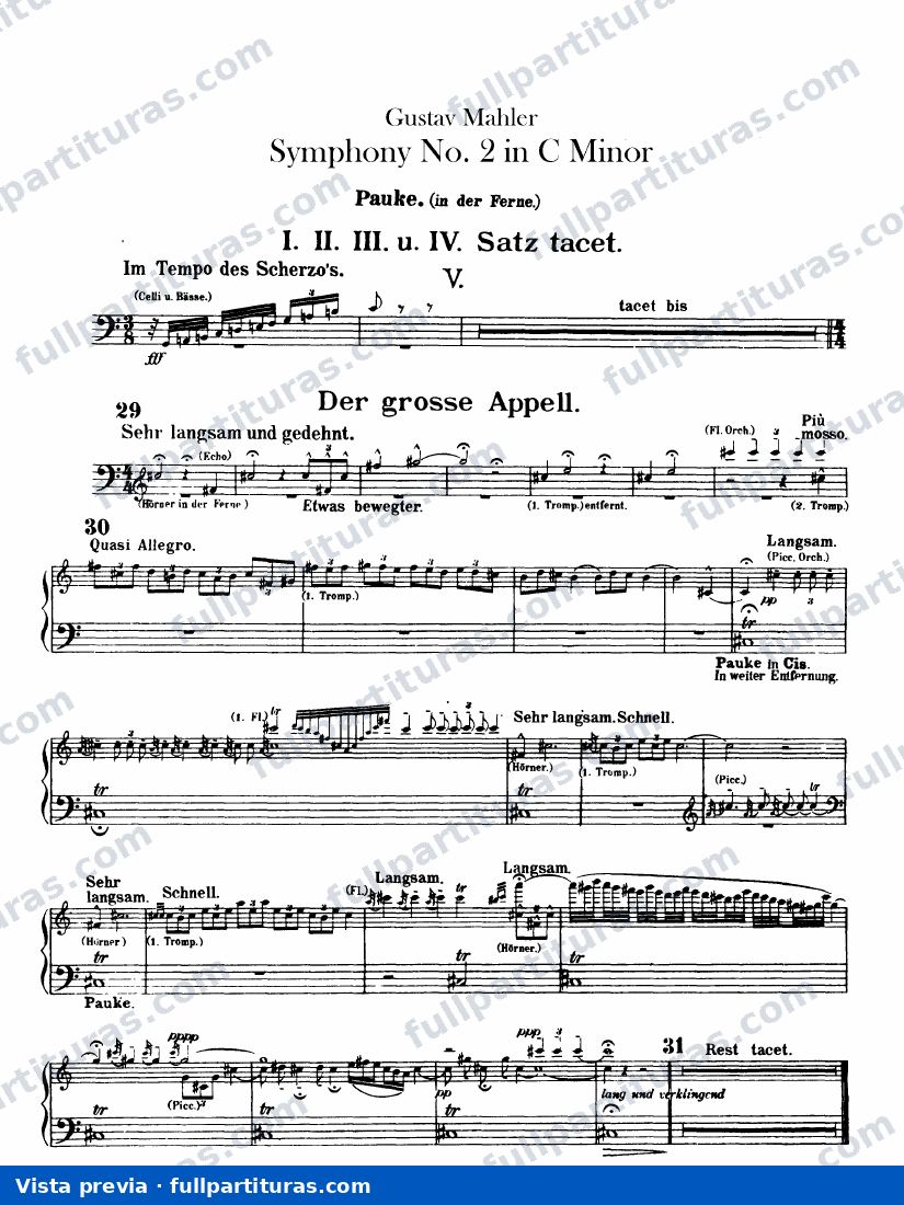 Offstage Timpani, Timpani 1, 2, Cymbals / Tam-tam — vista previa
