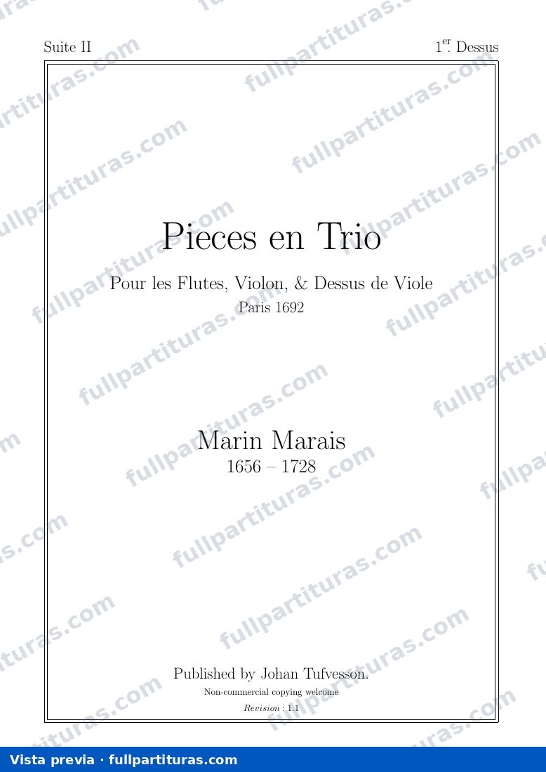 Piezas en Trio Para Flautas, Violín, & Viola da Gamba: 1ª Viola da Gamba (2) — preview