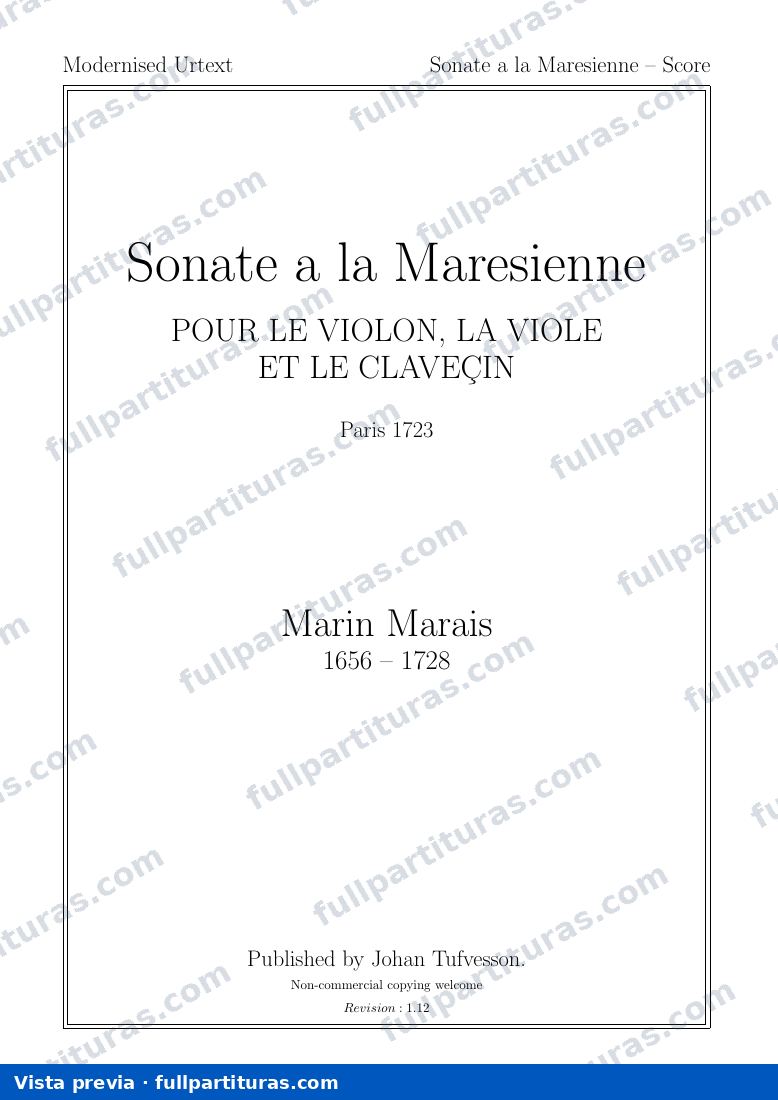 Sonate a la Maresienne: Partitura completa — preview
