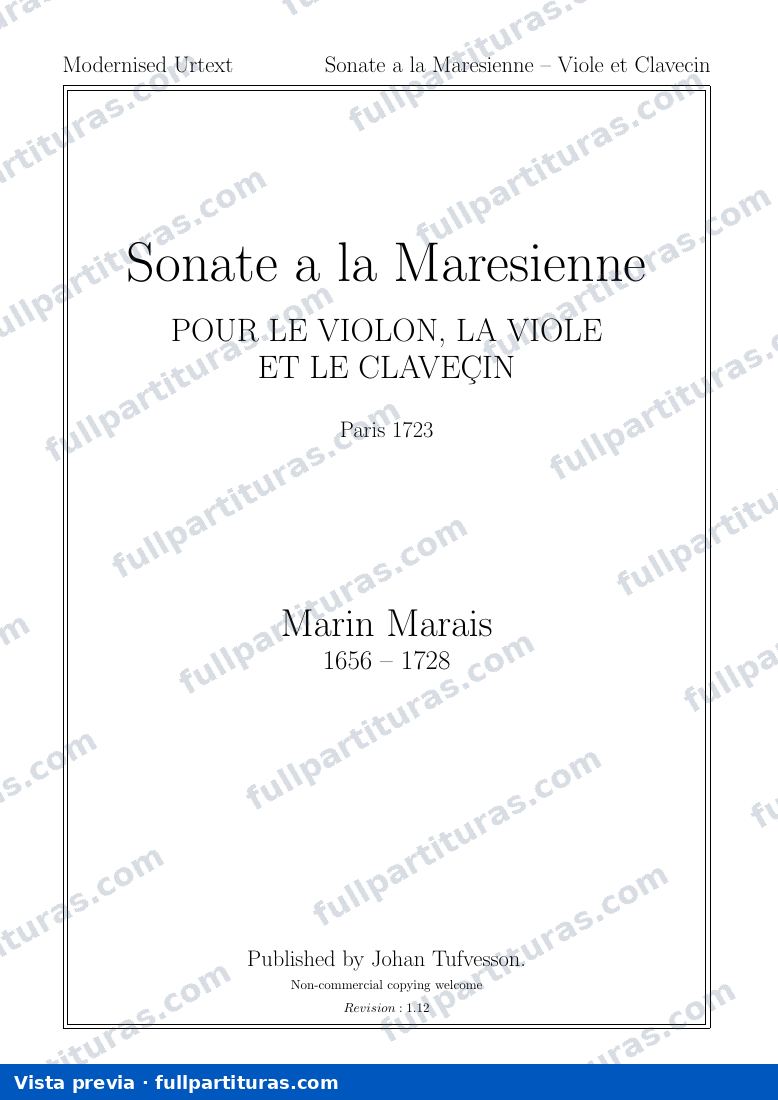 Sonate a la Maresienne: Clavecin/Viole — preview