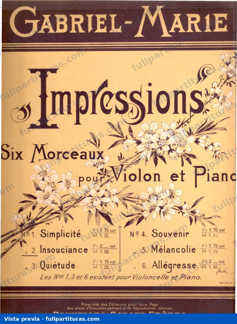 Impressions para Violin y Piano — preview