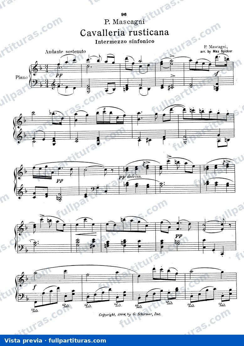 Intermezzo en reducción para piano — preview